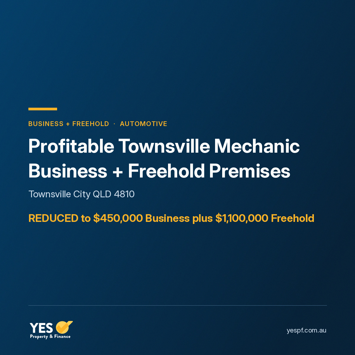Profitable Townsville Mechanic Business + Freehold Premises